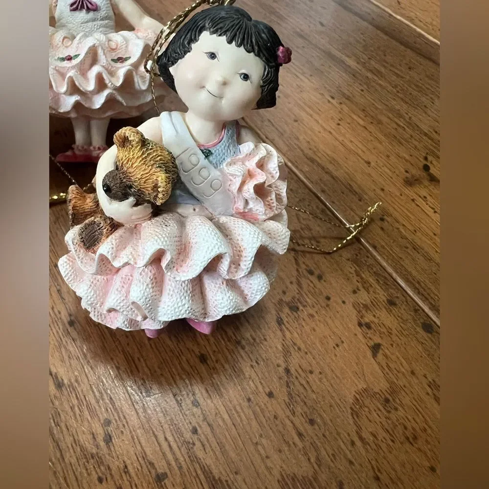 Vintage ballerina Christmas ornaments